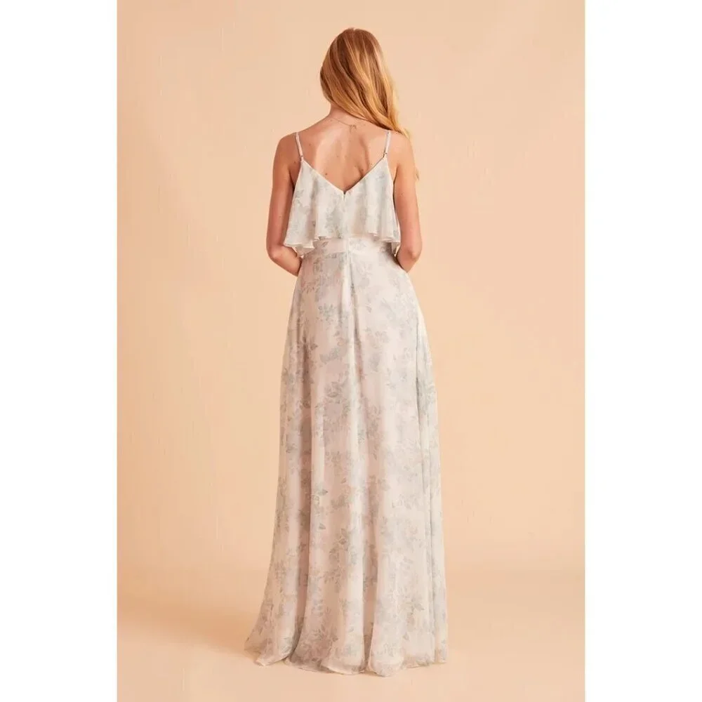 Birdy Grey Jane Slit Convertible Blush BouquetMaxi Formal Bridesmaid Dress S NWT